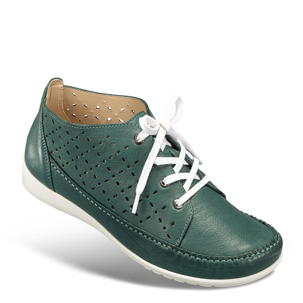 WOJAS Damen Brogues Schnürschuhe - Glattleder Beige Urban Style