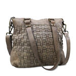 Handtasche Leder - taupe